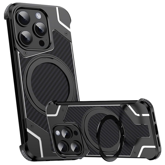 iPhone 16 Pro Max Metal Carbon Fiber Case - Picture 1 of 6